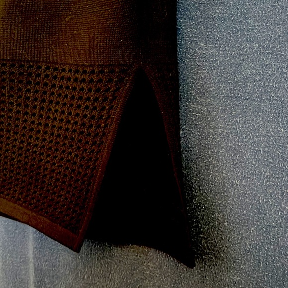 St. John size M black pencil skirt with cut outs on the bottom side slit - Picture 4 of 8